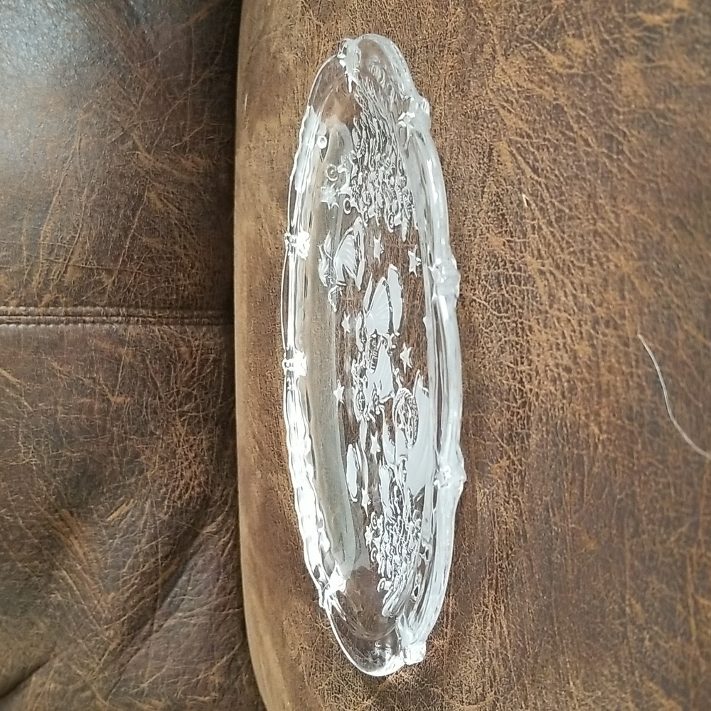 Vtg Mikasa Holiday Christmas Angel Crystal Candy Dish Serving Decorative Plate - Picture 8 of 8